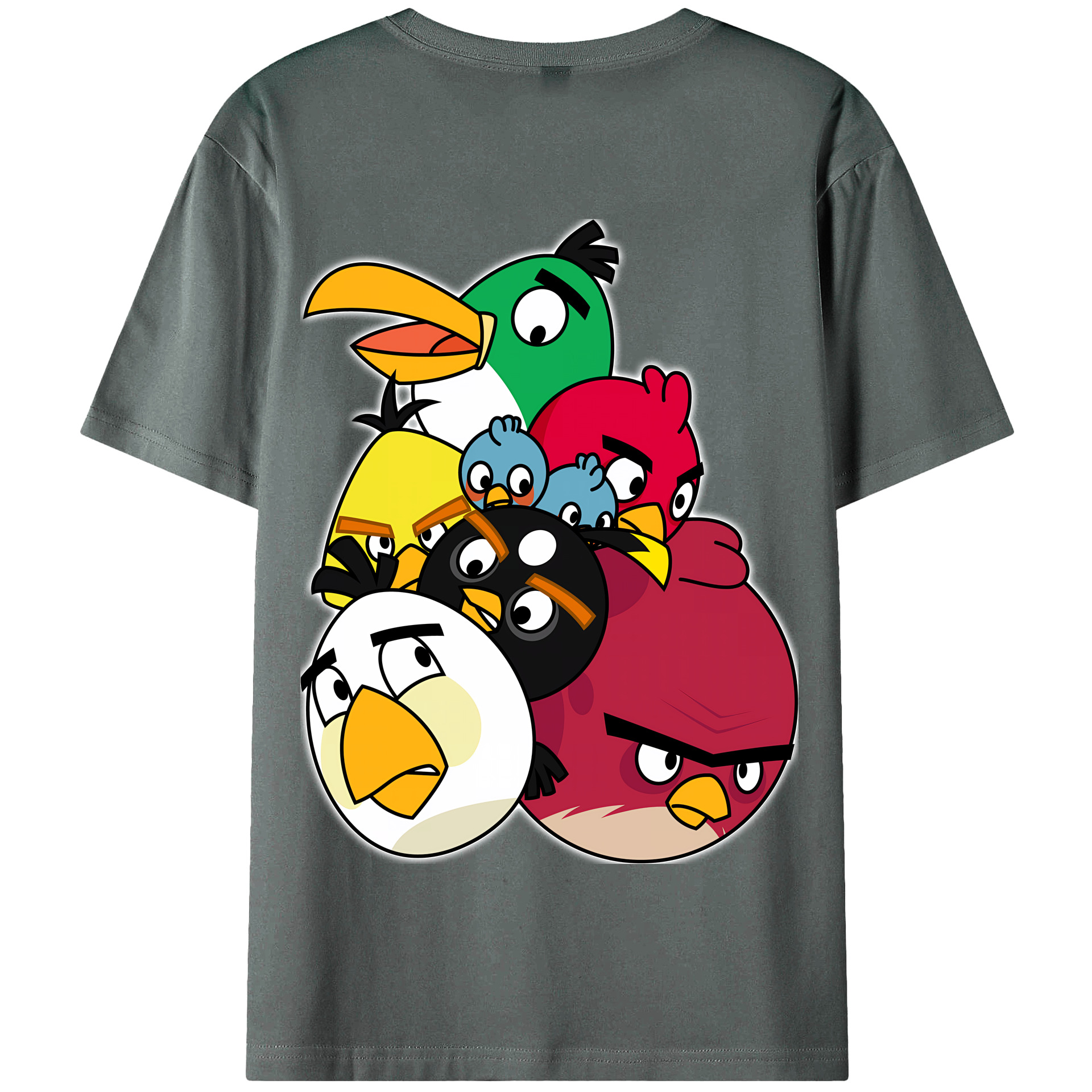 （画像用） Angry Birds アングリーバード 綿100％半袖Tシャツ（背面プリント）